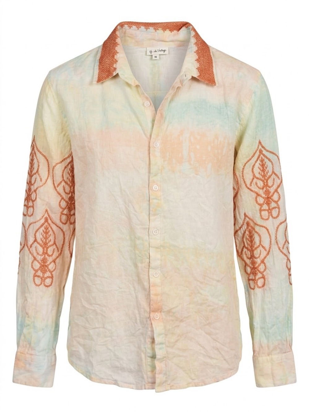 NU VINTAGE / women’s / S/ Lightweight Pastel Embroidered Shirt / NWOT/ Ptp-20”